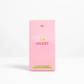 Pink box of Jollies on a white background