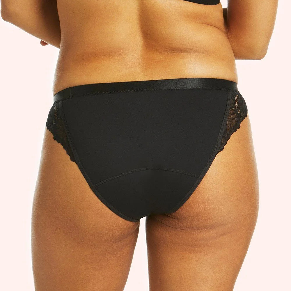 Black underwear on a white background