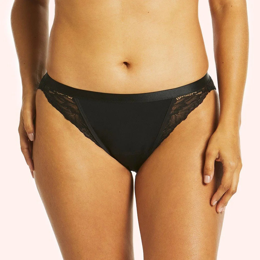Black underwear on a white background