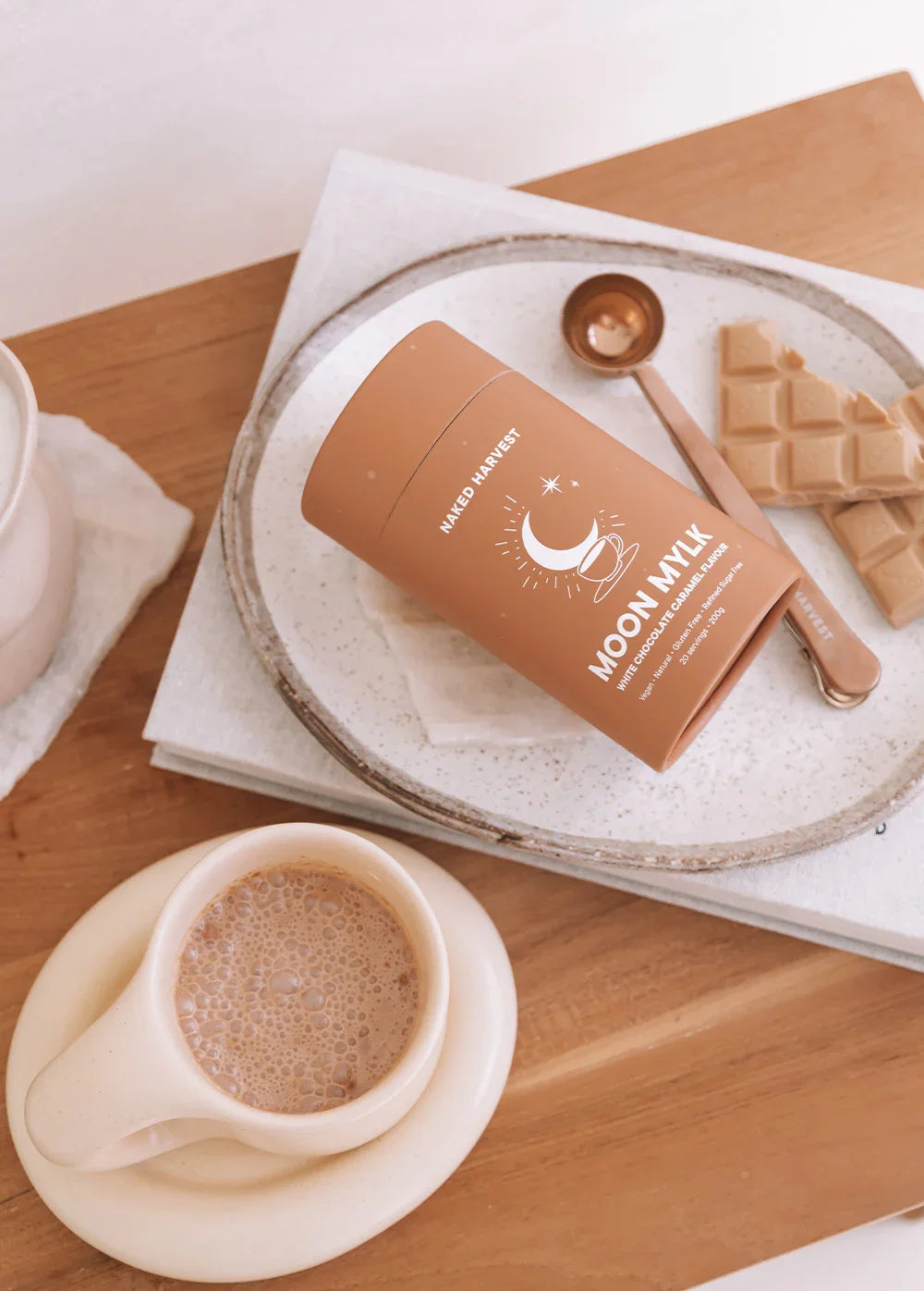 White Choc Caramel Swirl Moon Mylk - NU Harvest