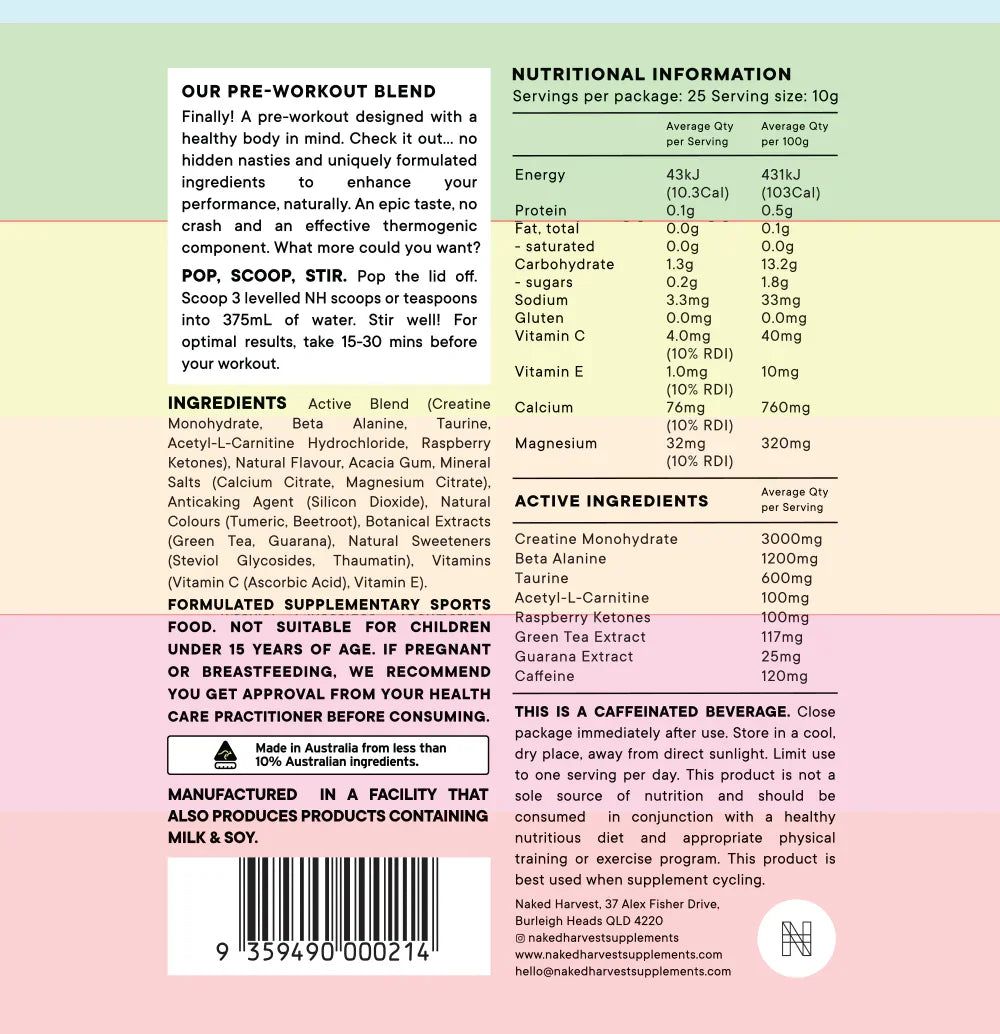 Fruit Tingle Natural Pre-workout - NU Harvest