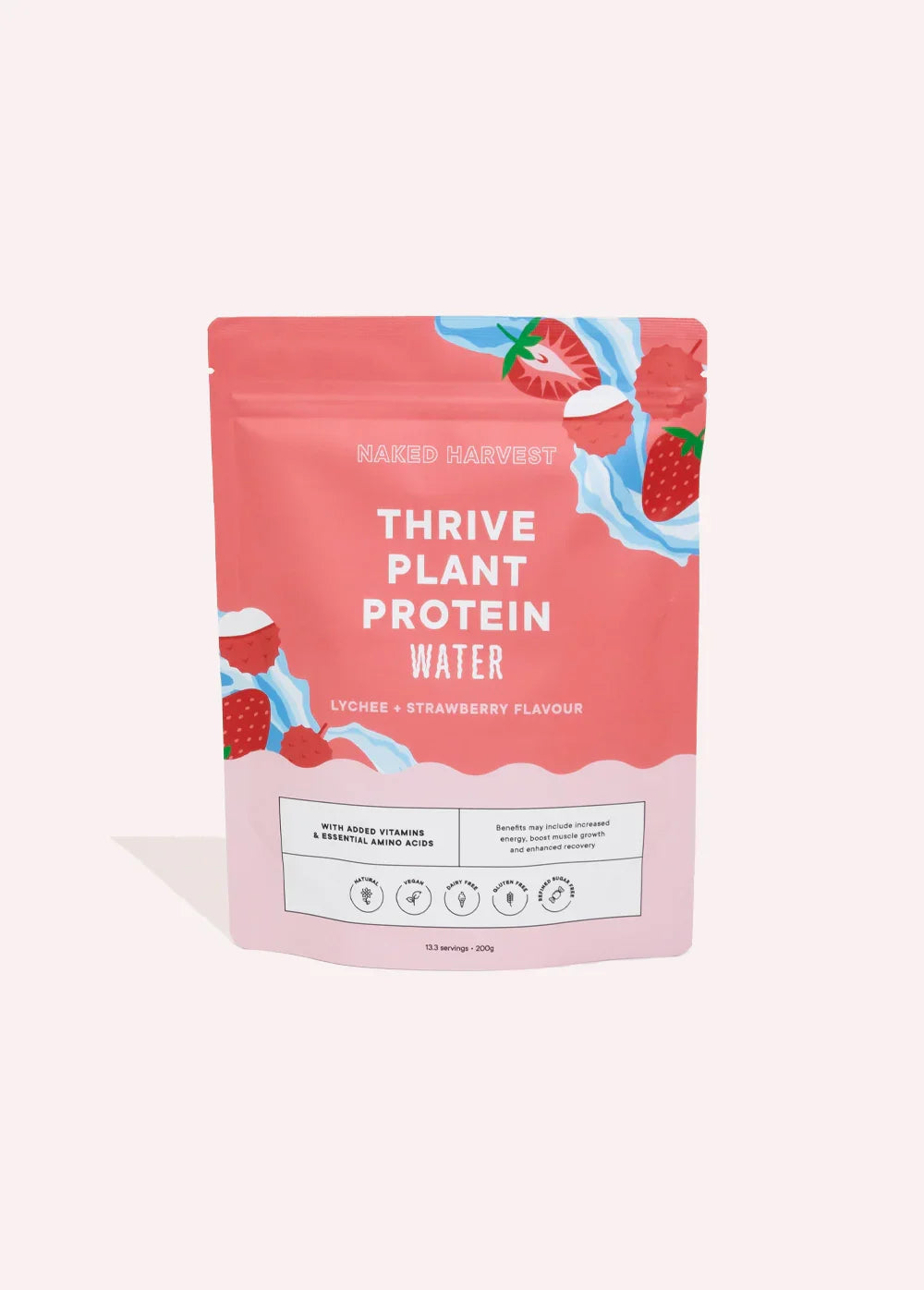 Lychee Strawberry Plant Protein Water - NU Harvest