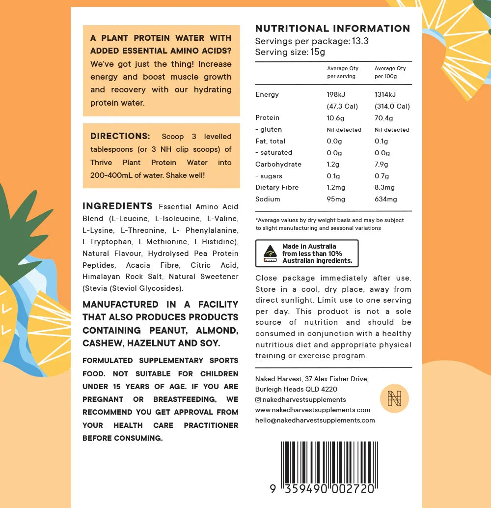 Tropical Punch Plant Protein Water 200g - NU Harvest