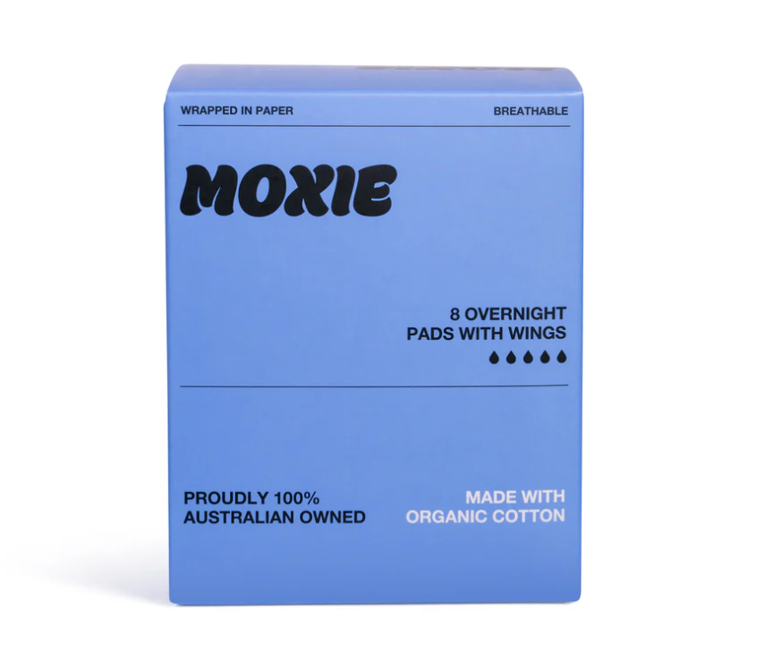 100% Organic Cotton Winged Pads NIGHT 8pk - Moxie