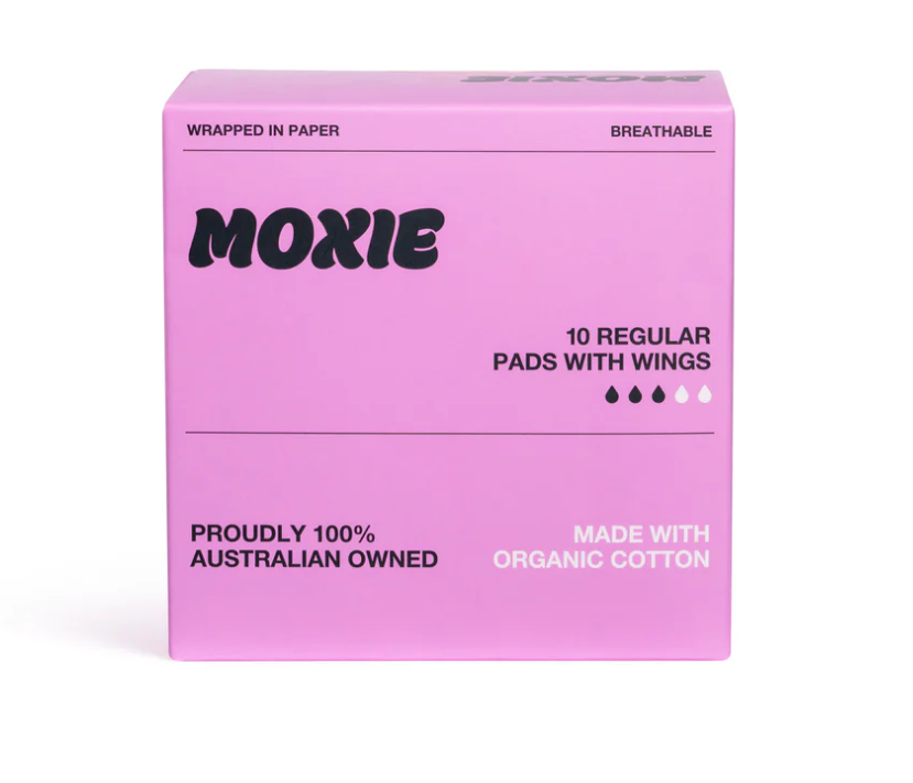100% Organic Cotton Winged Pads REG 10pk - Moxie